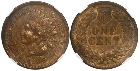 1909-S Indian Head cent. Images courtesy Daniel Frank Sedwick, LLC