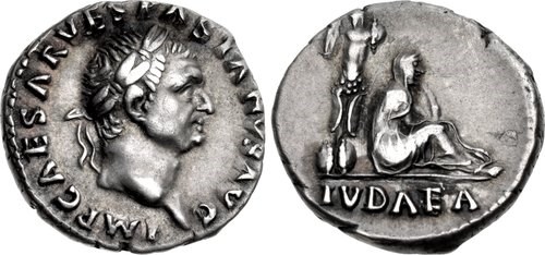 An example of the ‘Judaea’ denarius of Vespasian. Images courtesy NGC