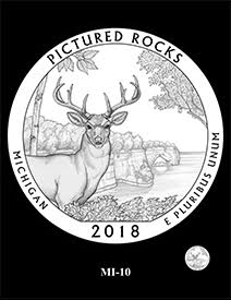 2018 Pictured Rocks National Lakeshore America the Beautiful Coin Design Candidate MI-10. Image courtesy U.S. Mint