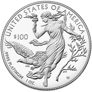 Reverse, United States 2016 American Platinum Eagle Proof coin. Image courtesy U.S. Mint