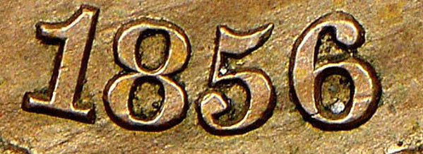 Detail of Genuine 1856 Flying Eagle Cent Date