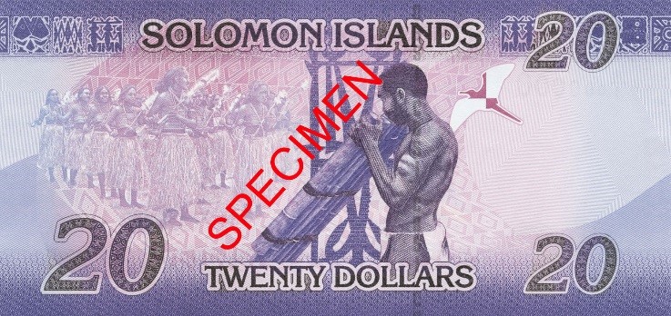 Back of the new Solomon Islands $20 bank note