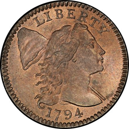 1794 Liberty Cap Cent. Sheldon-69. Head of 1795.