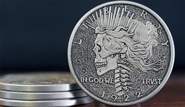 Die struck modern hobo nickel-inspired "coin", credit: Chris Ovdiyenko