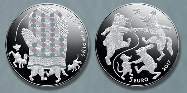 Latvia 2017 Fairy Tale Coin III: The Old Man's Mitten. Images courtesy Bank of Latvia