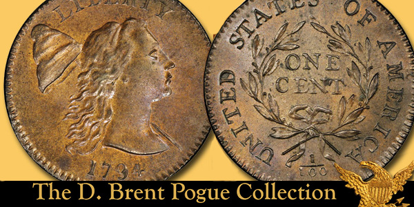 1794 S-18b Large Cent, Head of 1793. Images courtesy Stack's Bowers