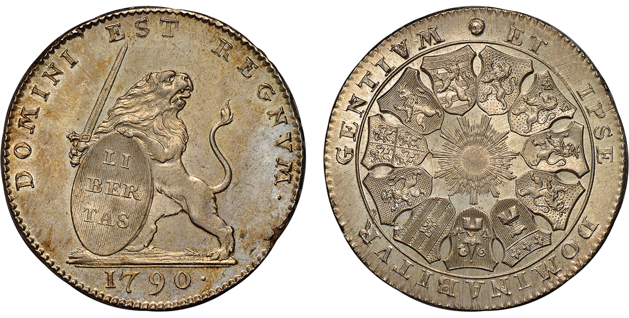 AUSTRIAN NETHERLANDS. 1790 AR 3 Florins, 3 Guldens. Images courtesy Atlas Numismatic
