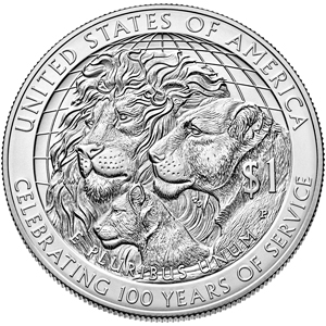 Reverse, United States 2017 Lions Clubs International Centennial Silver Dollar Coin. Image courtesy U.S. Mint
