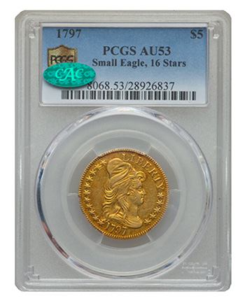 Heritage Auctions - 1797 $5 Gold Coin PCGS AU53