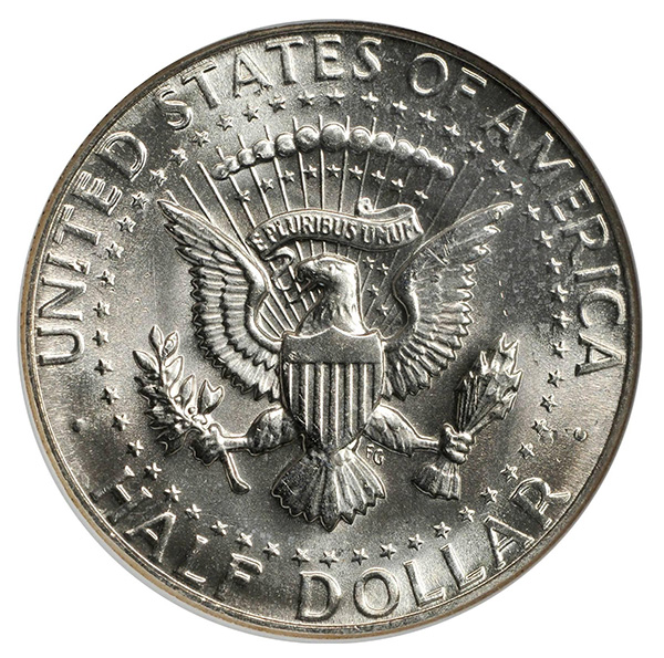 1970-D Kennedy Half Dollar Reverse