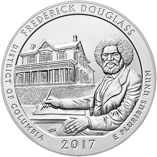 United States 2017 America the Beautiful - Frederick Douglass National Historic Site Quarter. Image courtesy US Mint