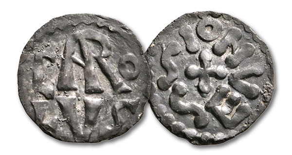 09 – 348. Carolingians. Charlemagne (768-814). Denar, Soisson. Extremely rare. Extremely fine. Estimate: 6,000 euros. Starting price: 3.600 euros