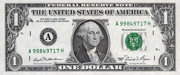 Series 1981-A $1 Federal Reserve Note