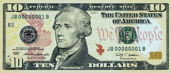 Series of 2009 $10 Federal Reserve Note