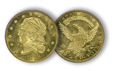 1829 $2.50 Gold MS64 CAC