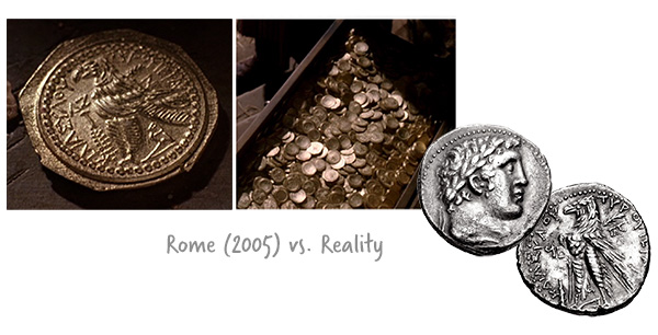 Ancient Coins - Rome (2005) film vs. Reality