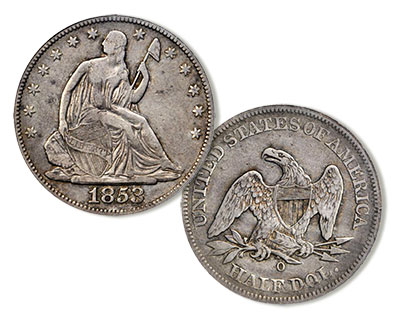 1853-O Half Dollar No Arrows