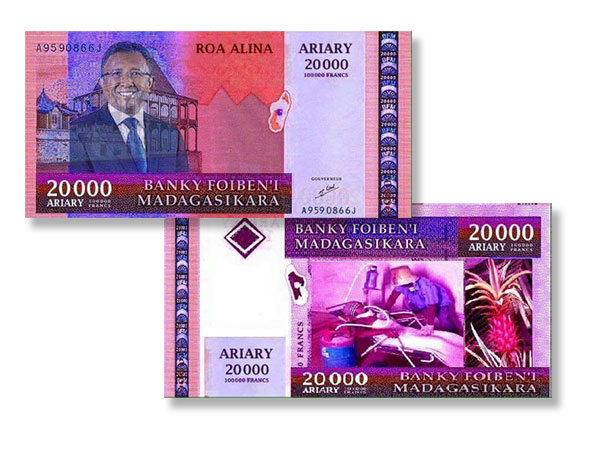 20000 Ariary - Madagascar Bank Note