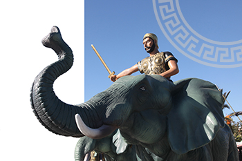 Hannibal astride an elephant from Carthage Land